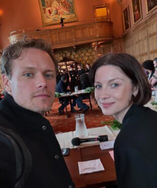 Outlander’s Claire & Jamie Stars Share BTS Photo Of Their Last Table Read As They Prepare For Season 8