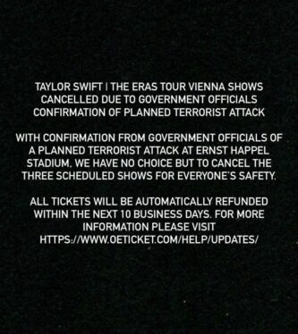 Ticket Refund Policies Announced for Taylor Swift’s Canceled Vienna Shows