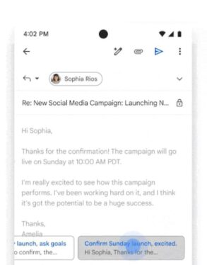 Google launches Gemini’s contextual smart replies in Gmail