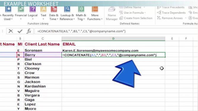 How to use concatenate in Excel