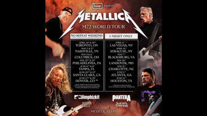 Metallica Announce 2025 M72 World Tour North American Tour Dates