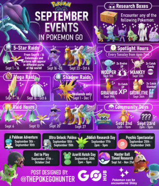 Pokmon GO Raid Boss Schedule For September 2024