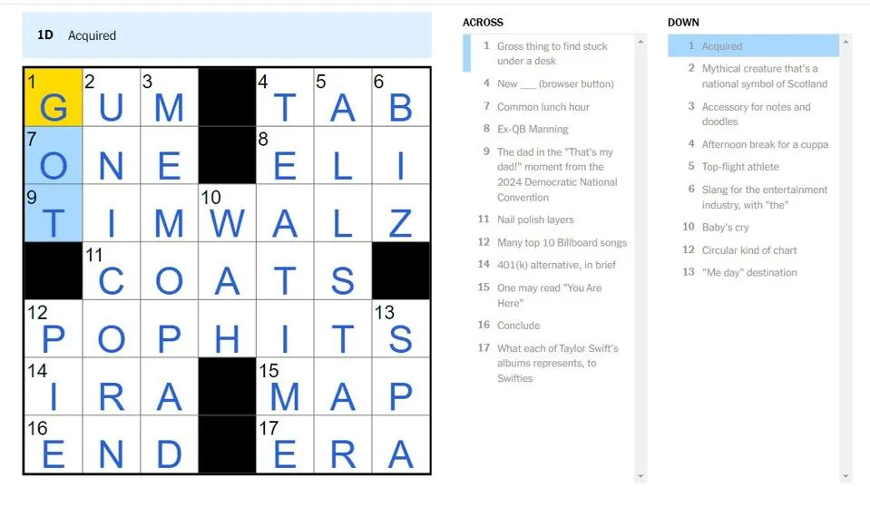 Today’s NYT Mini Crossword Answers for Sept. 13