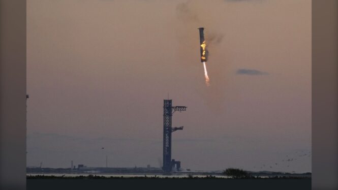 SpaceX Launches Starship Rocket and Catches Booster With Mechanical Arms