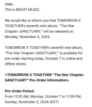 TOMORROW X TOGETHER Prepping 7th Mini Album, ‘The Star Chapter: SANCTUARY’