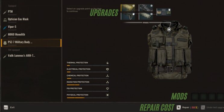 How to upgrade and repair weapons and gear in Stalker 2: Heart of Chornobyl