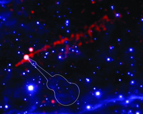 NASA’s Chandra, Hubble Tune Into ‘Flame-Throwing’ Guitar Nebula