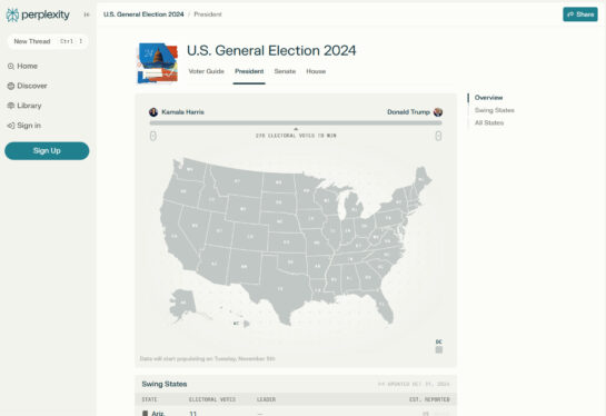 Perplexity will show live US election results despite AI accuracy warnings