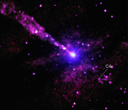 Black Hole Jet Stumbles Into Something in the Dark