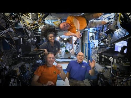 ISS astronauts enjoy a microgravity holiday with Brussels sprouts and more