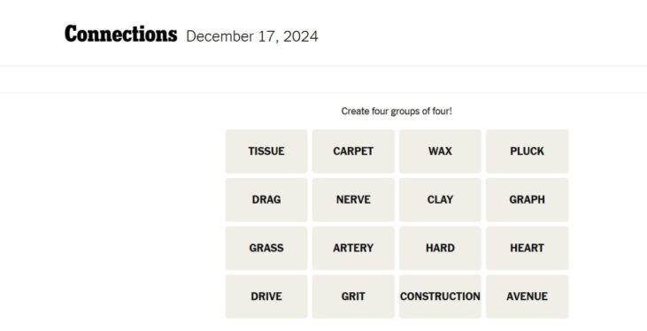 NYT Connections hints today: Clues, answers for December 17, 2024
