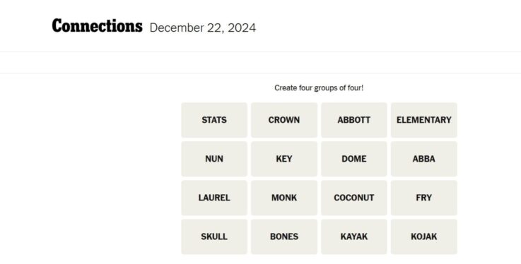 NYT Connections hints today: Clues, answers for December 22, 2024