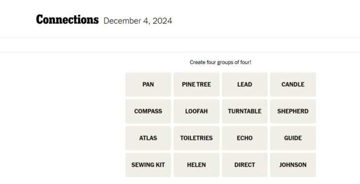 NYT Connections Sports Edition today: Hints and answers for December 4, 2024