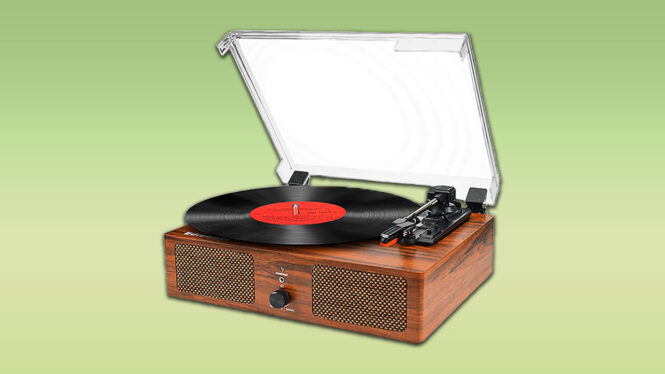 This Popular Bluetooth Record Player Is 50% Off At Amazon Right Now