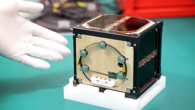 Watch the space station send the first wooden satellite into orbit