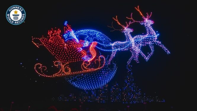 Watch this festive drone display that scored a world record