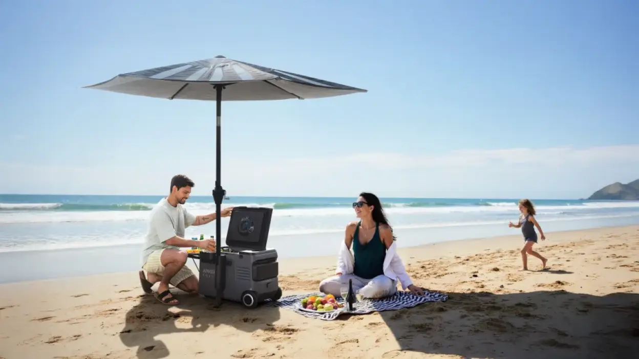 Ankers solar beach umbrella is a must have for the ultimate geek summer