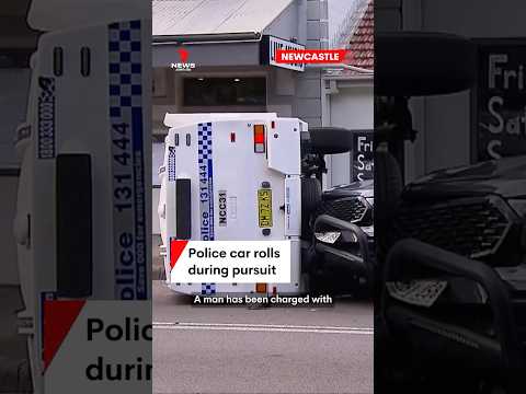 Police car rolls during dramatic chance in Newcastle