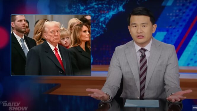 The Daily Show gleefully recaps Trump getting a lecturing in church