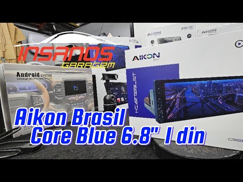 Central Multimídia Aikon Brasil Core Blue, Carplay/Android Auto, Bluetooth, IPS, DSP, GPS, Quadcore